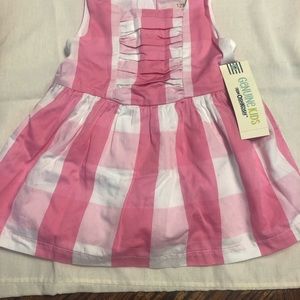 . Summer Oshkosh Plaid Pink Dress 12 Months Girl's 2 piece